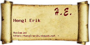 Hengl Erik névjegykártya